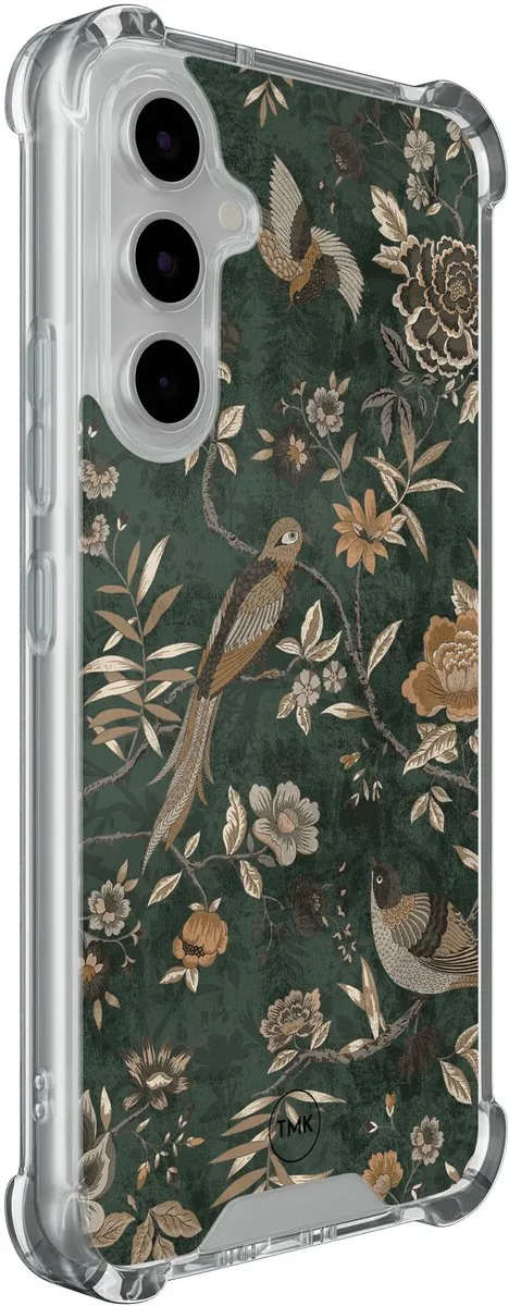 Casevibes Shockproof Hoesje Samsung Galaxy A54 S/A54/S/016 - Khaki Golden Flowers
