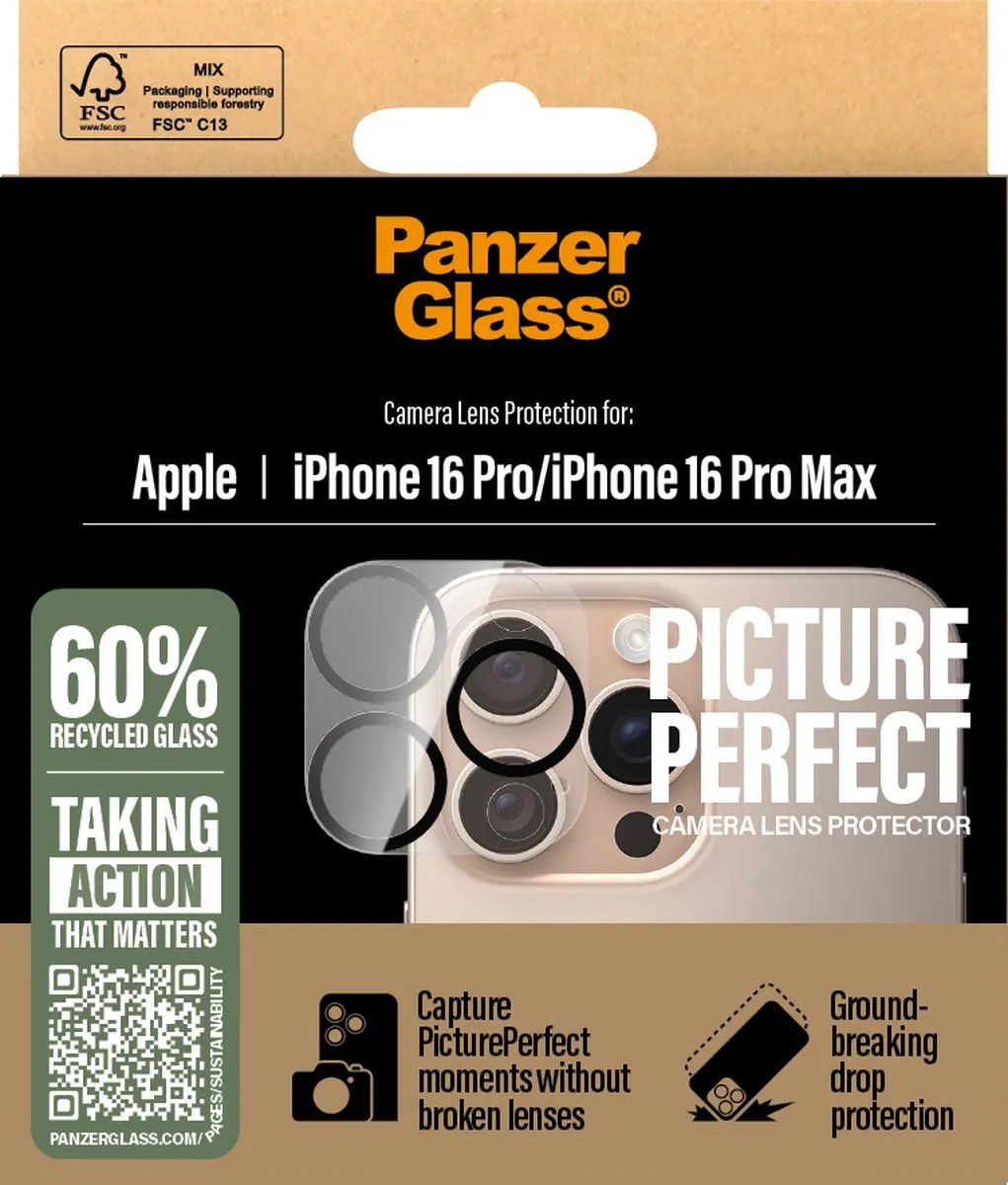 PanzerGlass PicturePerfect iPhone 16 Pro Camera Protector - 1 Stuk - afbeelding 6 van 6