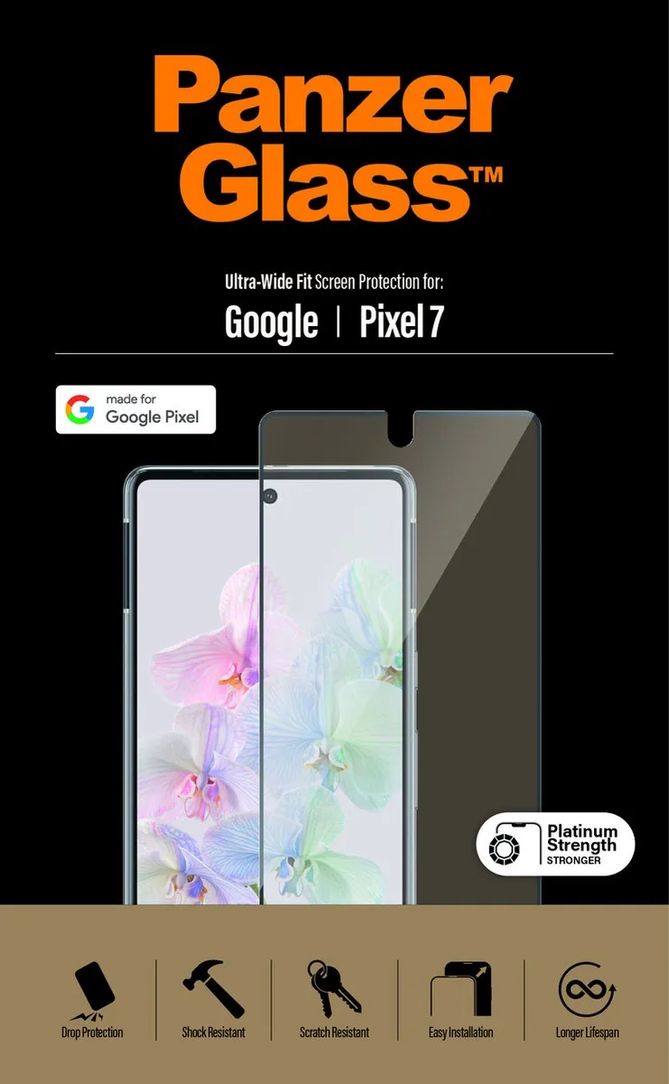 PanzerGlass PZ-4772 Screenprotector Google Pixel 7 - Zwart - afbeelding 5 van 6
