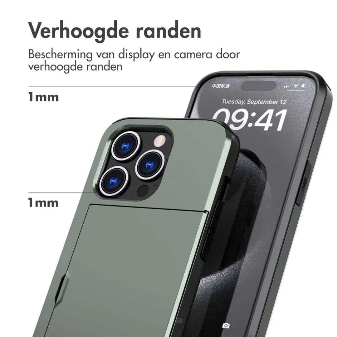 Imoshion Hoesje iPhone 15 Pro Donkergroen - 2 Pasjes