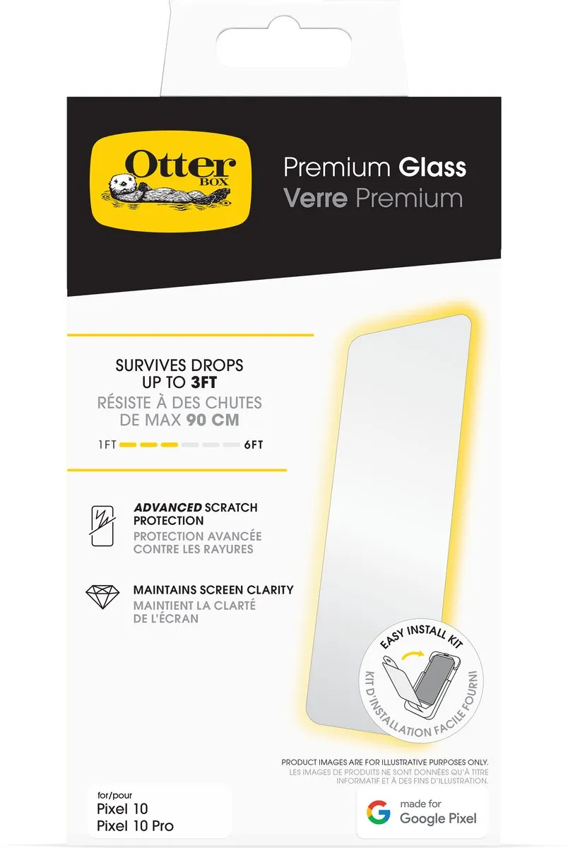 OtterBox Premium Glass Screenprotector Google Pixel 10/10 Pro - Transparant