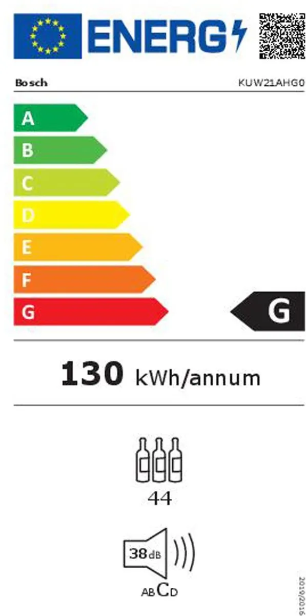 Bosch Serie 6 KUW21AHG0 wijnkoeler Ingebouwd Zwart 44 fles(sen)