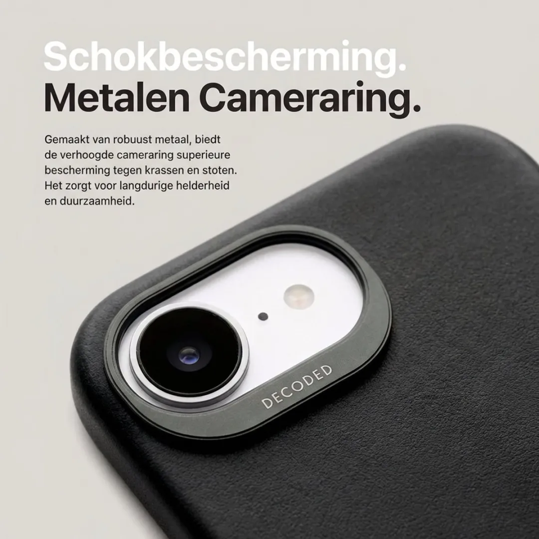 Decoded Leren Hoesje iPhone 16e D25IPOSEBC6BK - MagSafe - Zwart