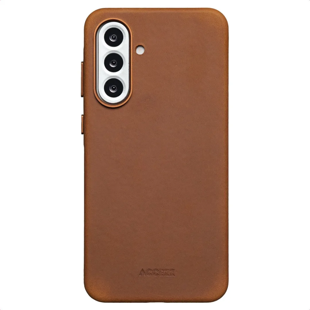 Accezz Hoesje Samsung Galaxy A56 Vintage Leather Cognac