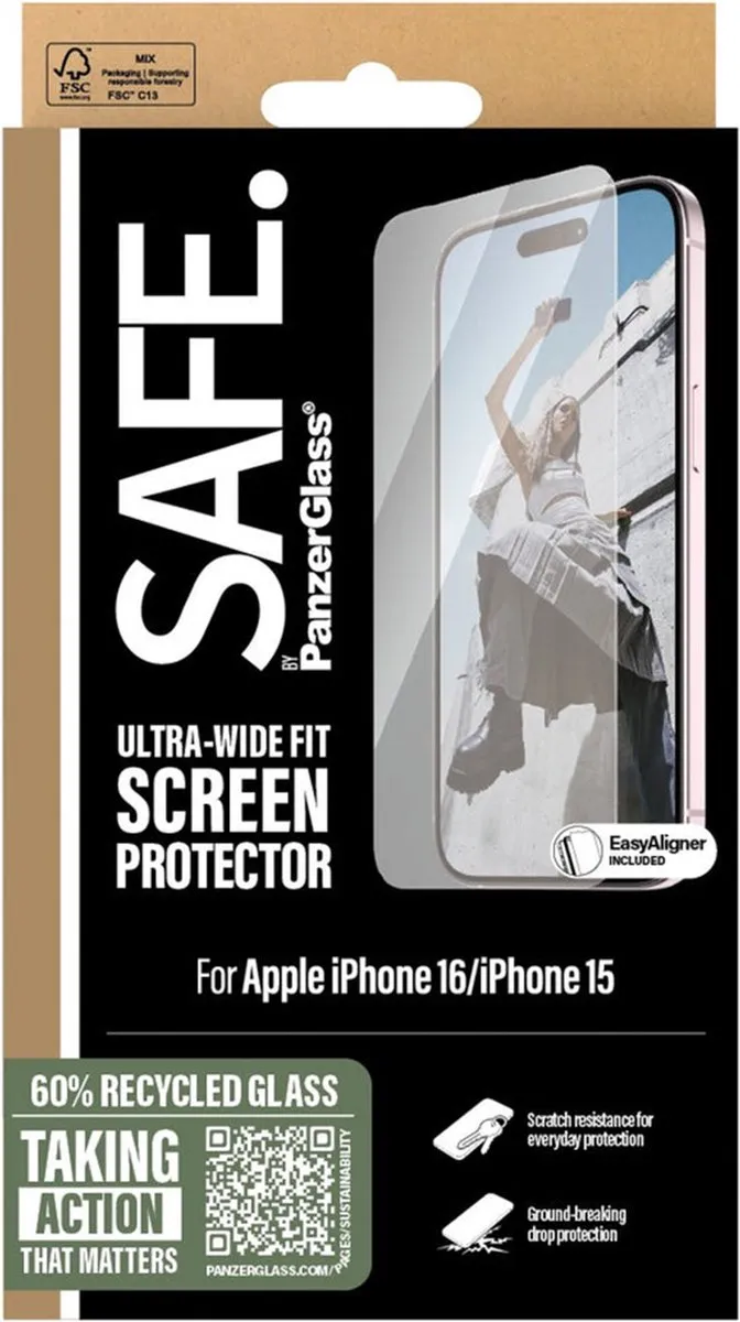 PanzerGlass SAFE95875 Screenprotector iPhone 16 - Case Friendly
