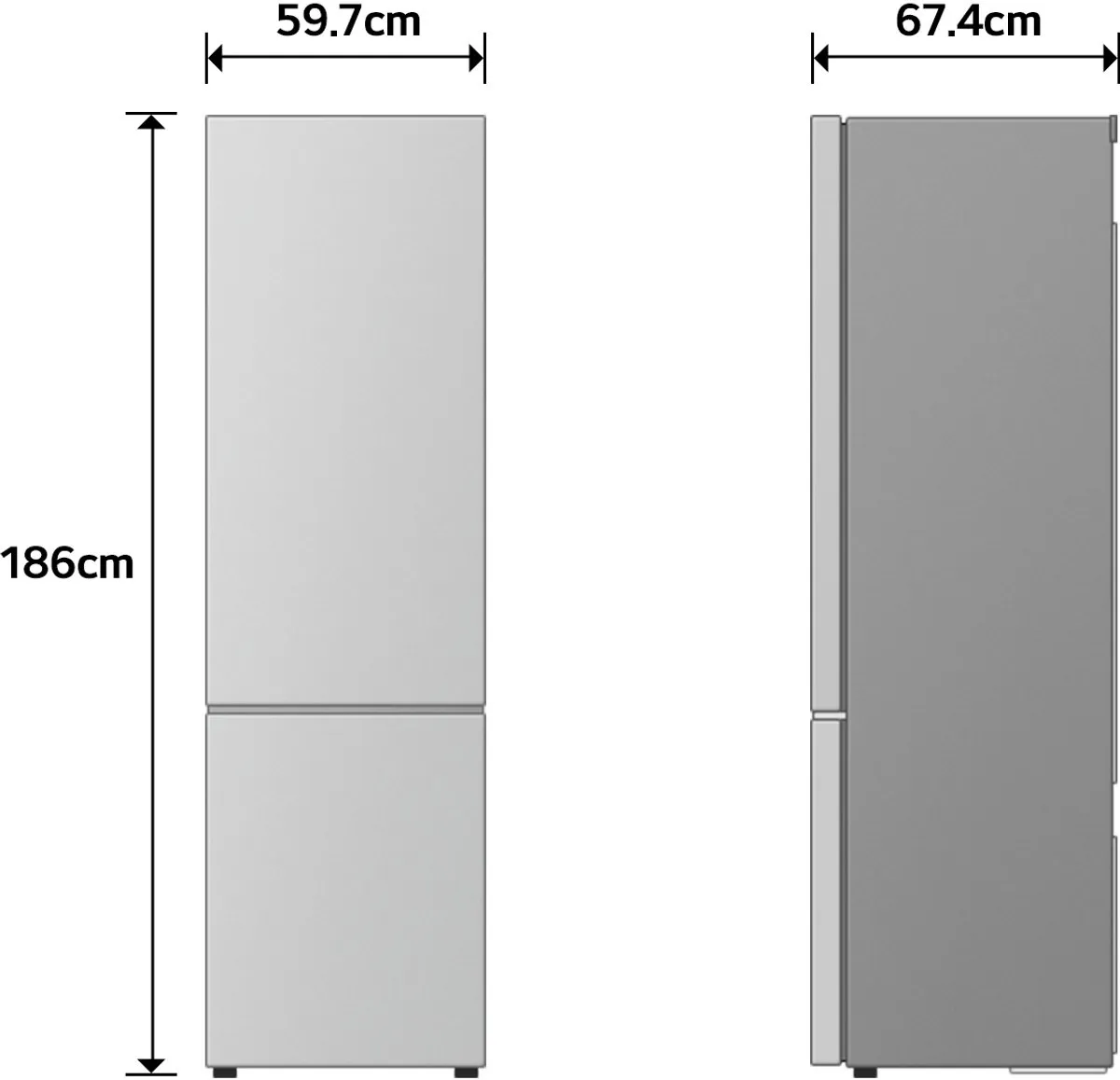 LG GBBS312CPY Vrijstaand Koelkast - 333L - Zilver