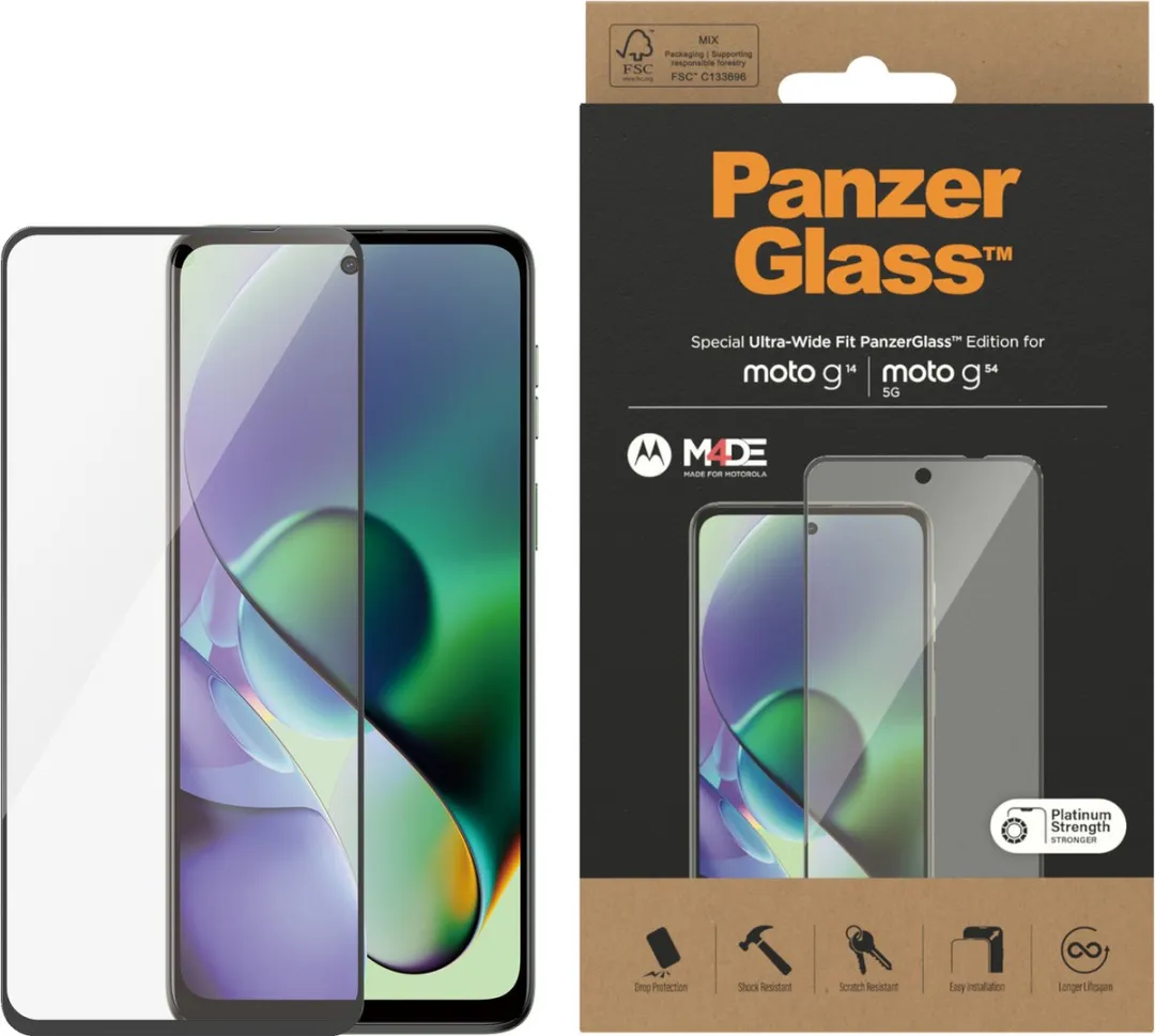 PanzerGlass Screen Protector Motorola G14/G54 - Doorzichtig - 1 Stuk - afbeelding 3 van 4