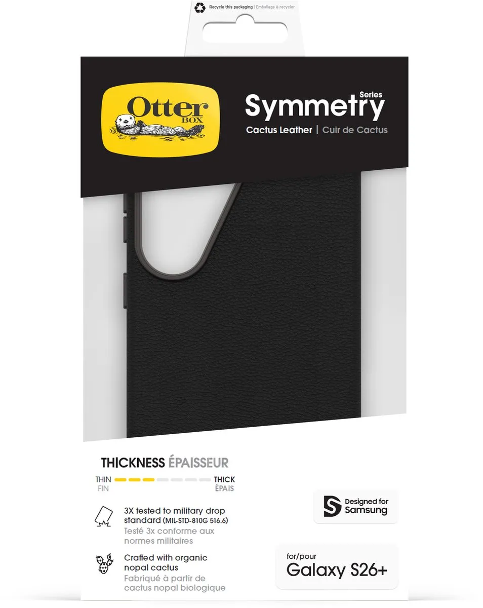 OtterBox Symmetry Cactus Leather Samsung Galaxy S26 Plus 77-99957 - Zwart