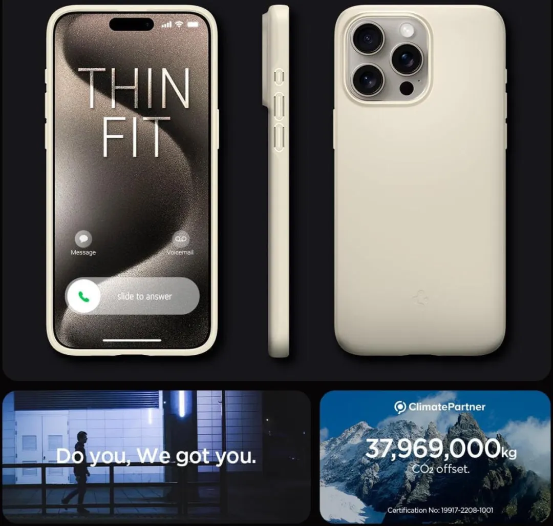 Spigen Thin Fit Hoesje iPhone 15 Pro Max ACS06551 - Bruin - afbeelding 6 van 6