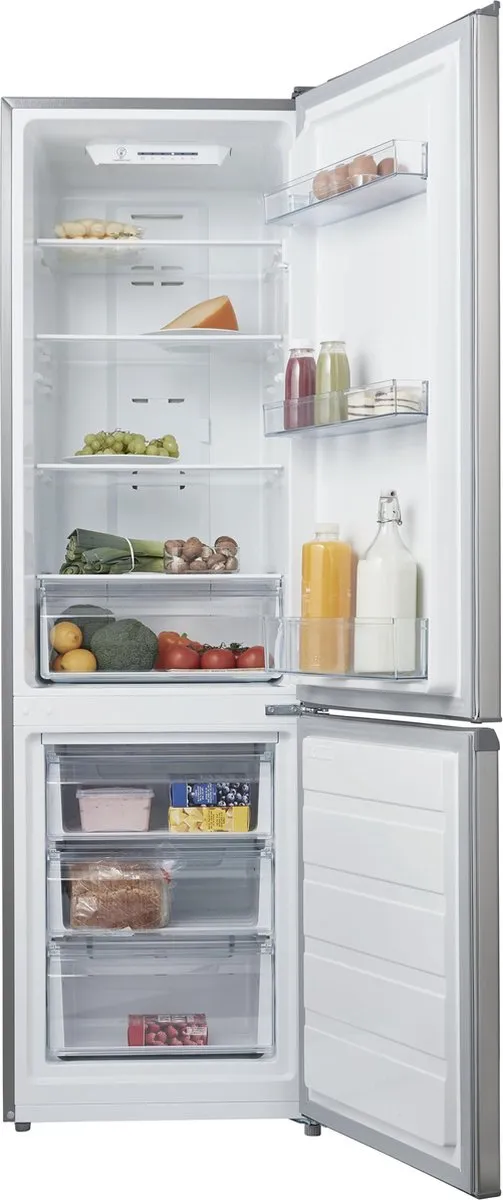 Inventum KV1808R No Frost energiezuinige koel-vriescombinatie - 180 cm hoog - 270 liter - Superkoelen - Supervriezen - Energielabel D - Vrijstaand - RVS