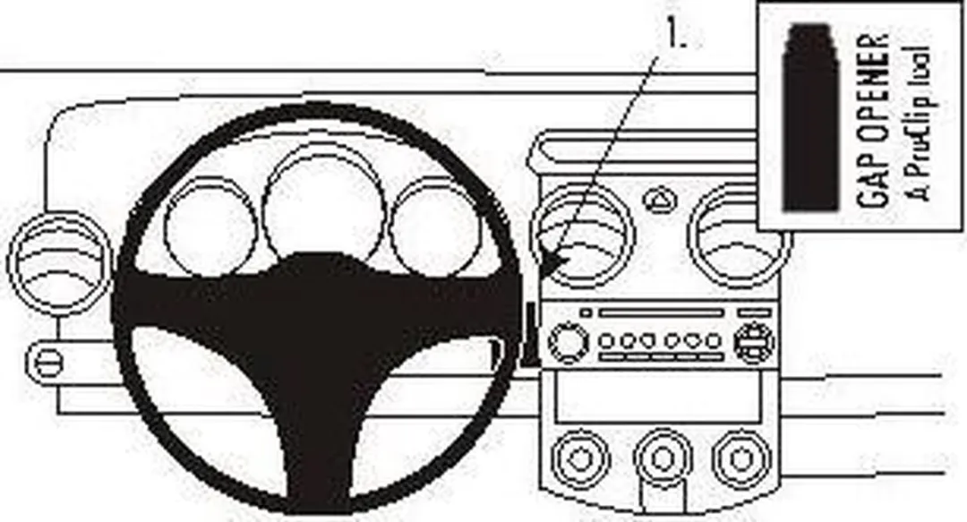 Brodit ProClip 853529 Telefoonhouder - Mitsubishi Colt 2005-2008 - Zwart - afbeelding 2 van 2