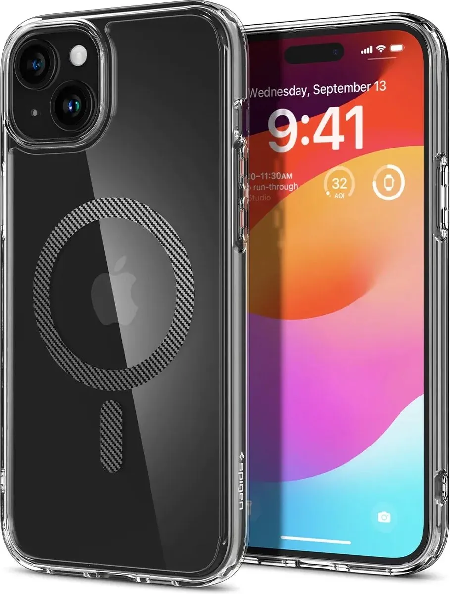 Spigen Ultra Hybrid MagFit ACS06663 Hoesje - iPhone 15 Plus - Zwart