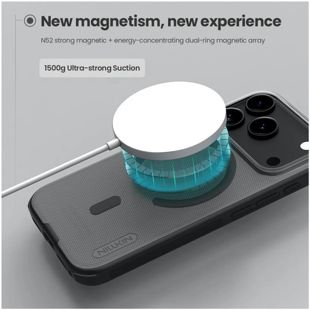Nillkin Frosted Shield Hoesje iPhone 17 Pro - MagSafe - Transparant Zwart