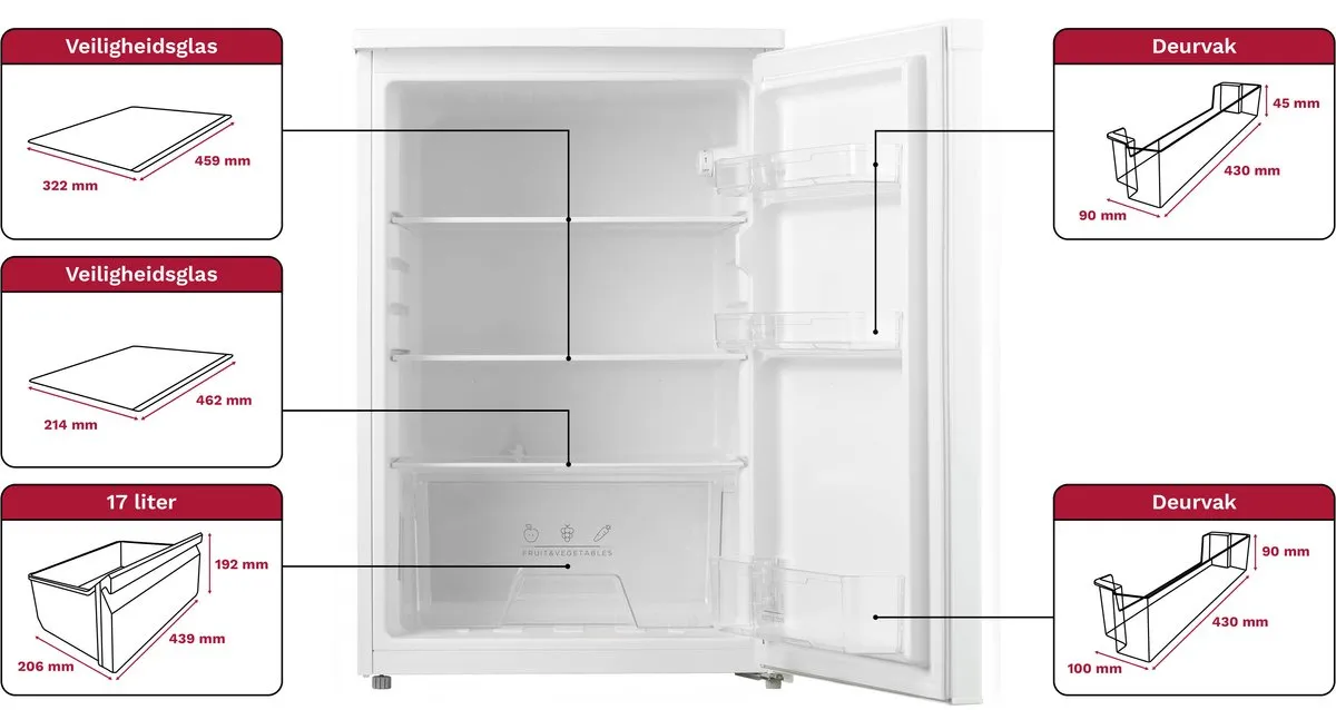 Inventum KK550 Tafelmodel Koelkast 131L - Wit