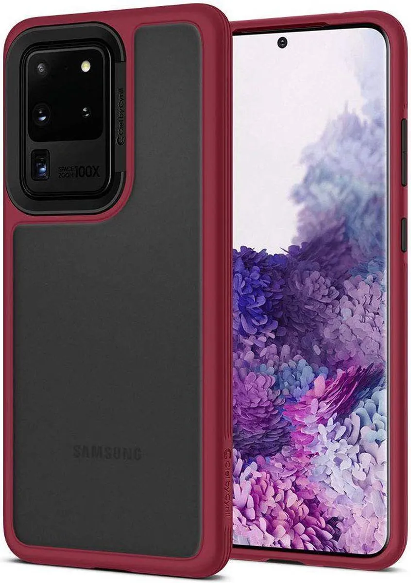 Spigen Cyrill Color Brick ACS00728 Hoesje - Samsung Galaxy S20 Ultra - Rood/Zwart