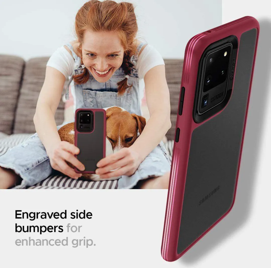 Spigen Cyrill Color Brick ACS00728 Hoesje - Samsung Galaxy S20 Ultra - Rood/Zwart