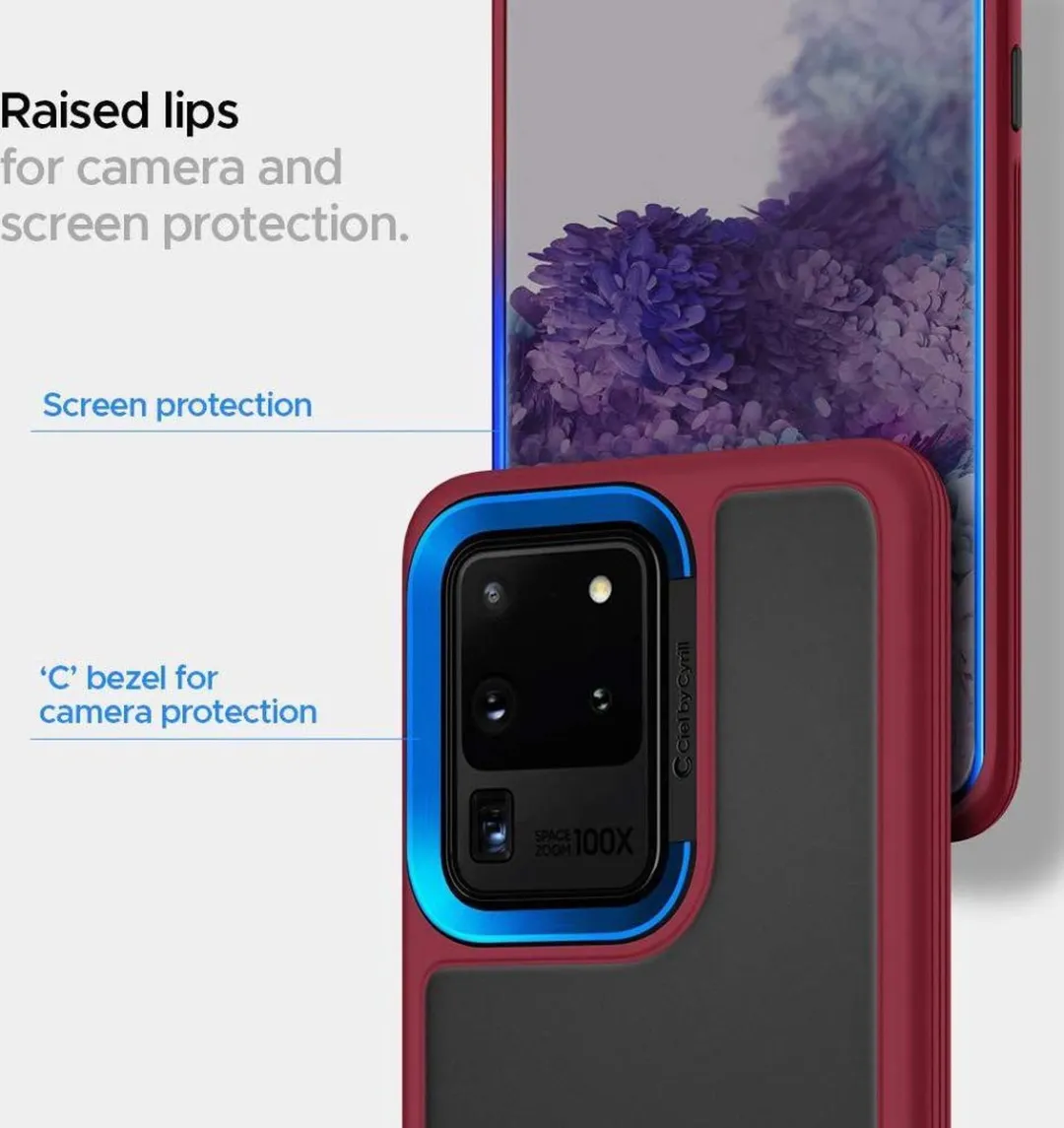 Spigen Cyrill Color Brick ACS00728 Hoesje - Samsung Galaxy S20 Ultra - Rood/Zwart