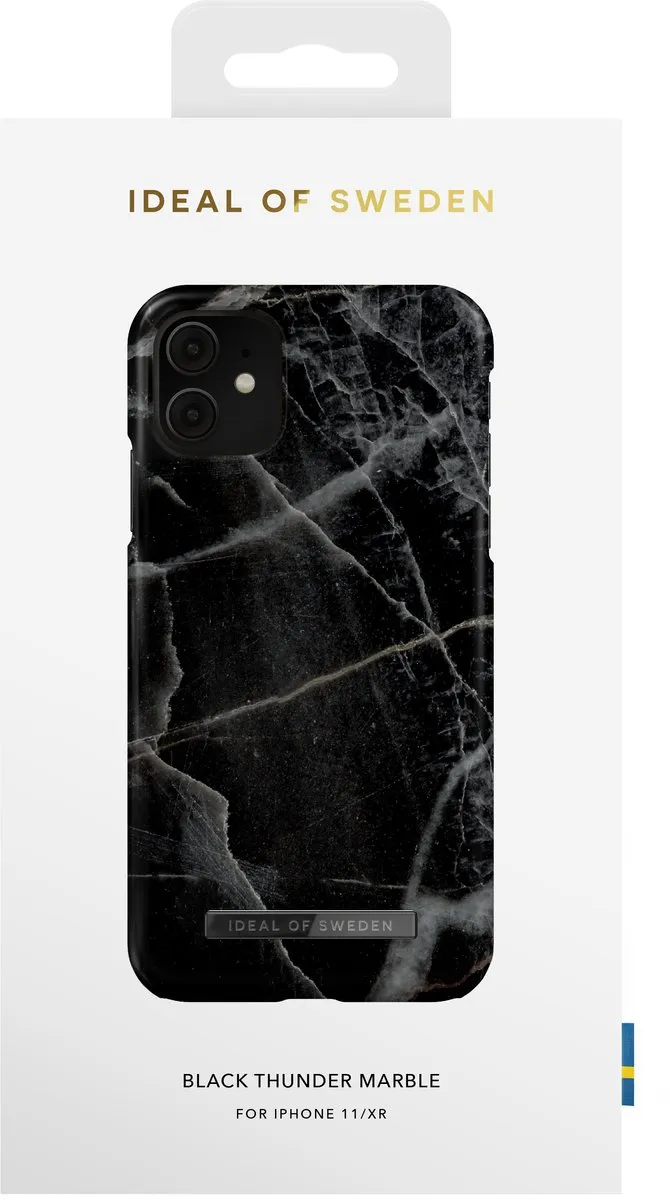 iDeal of Sweden iPhone 11/XR Hoesje Black Thunder Marble - afbeelding 6 van 6