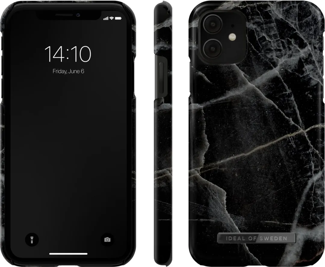 iDeal of Sweden iPhone 11/XR Hoesje Black Thunder Marble - afbeelding 4 van 6