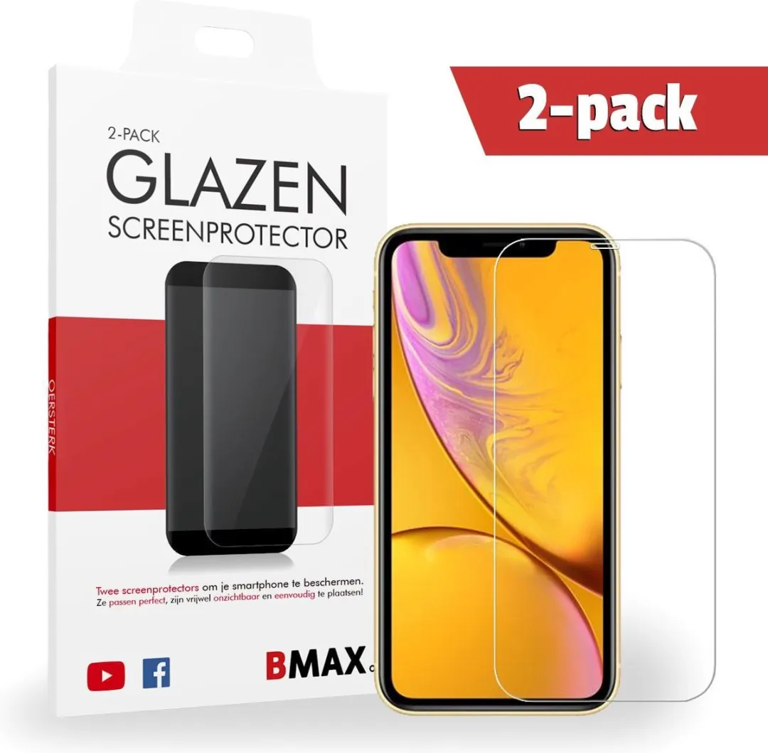 BMAX iPhone XR Glazen Screenprotector 2 Stuks