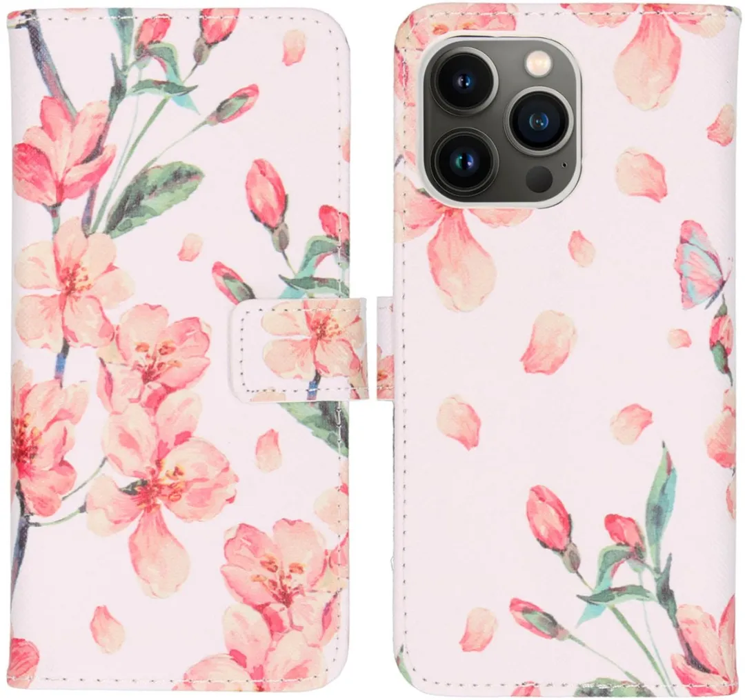 Imoshion Hoesje iPhone 13 Pro Blossom Watercolor White - 2 Pasjes