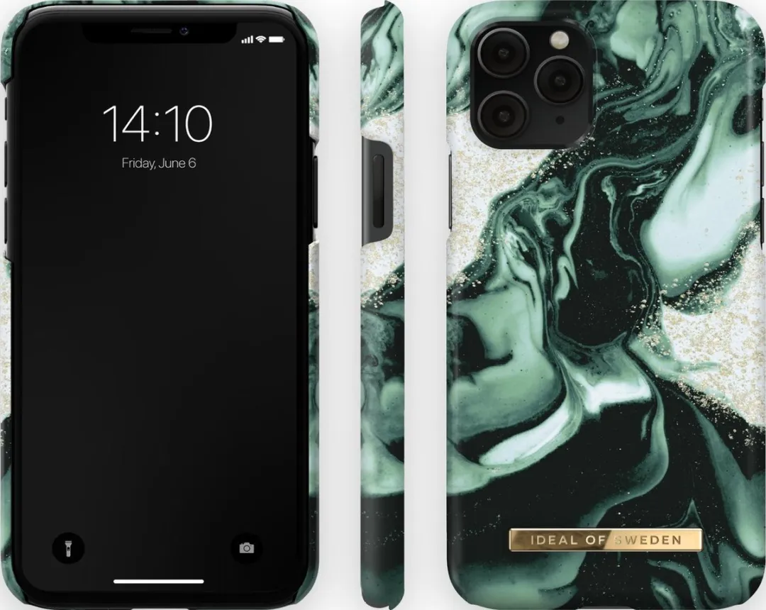 iDeal of Sweden Fashion Case iPhone 11 Pro/XS/X - Golden Olive Marble - afbeelding 6 van 6