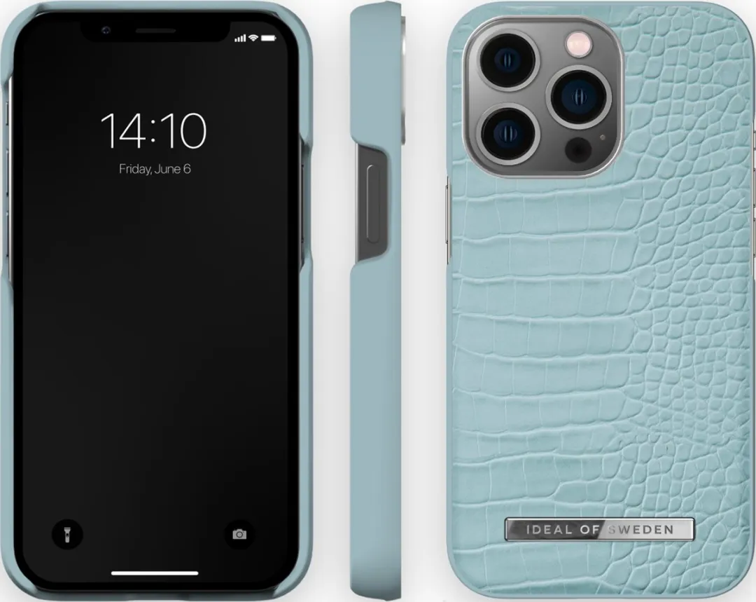 iDeal of Sweden Atelier Case iPhone 13 Mini Soft Blue Croco - afbeelding 2 van 2