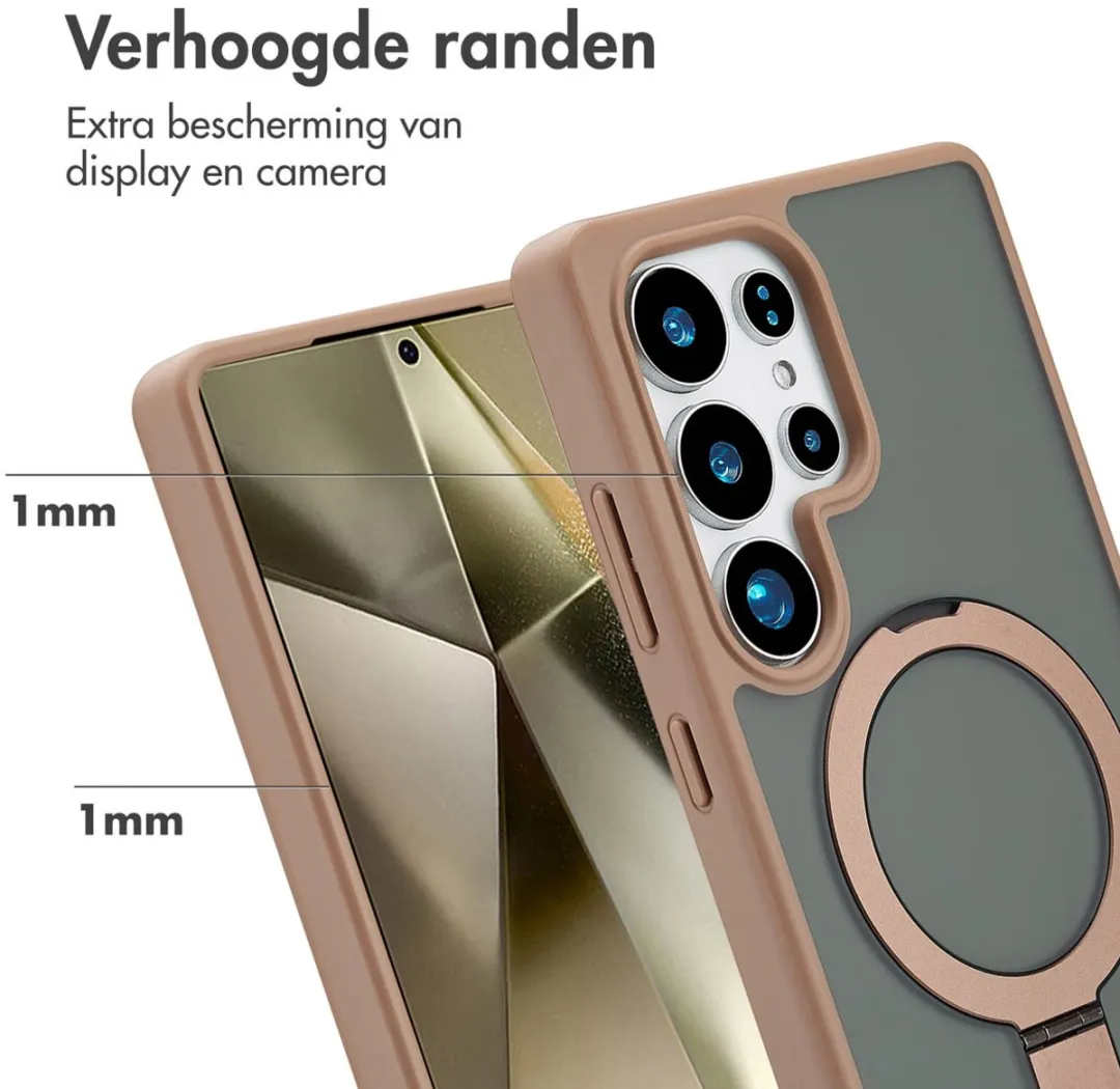 Accezz Hoesje Samsung Galaxy S25 Ultra Magnetische Ring - Bruin