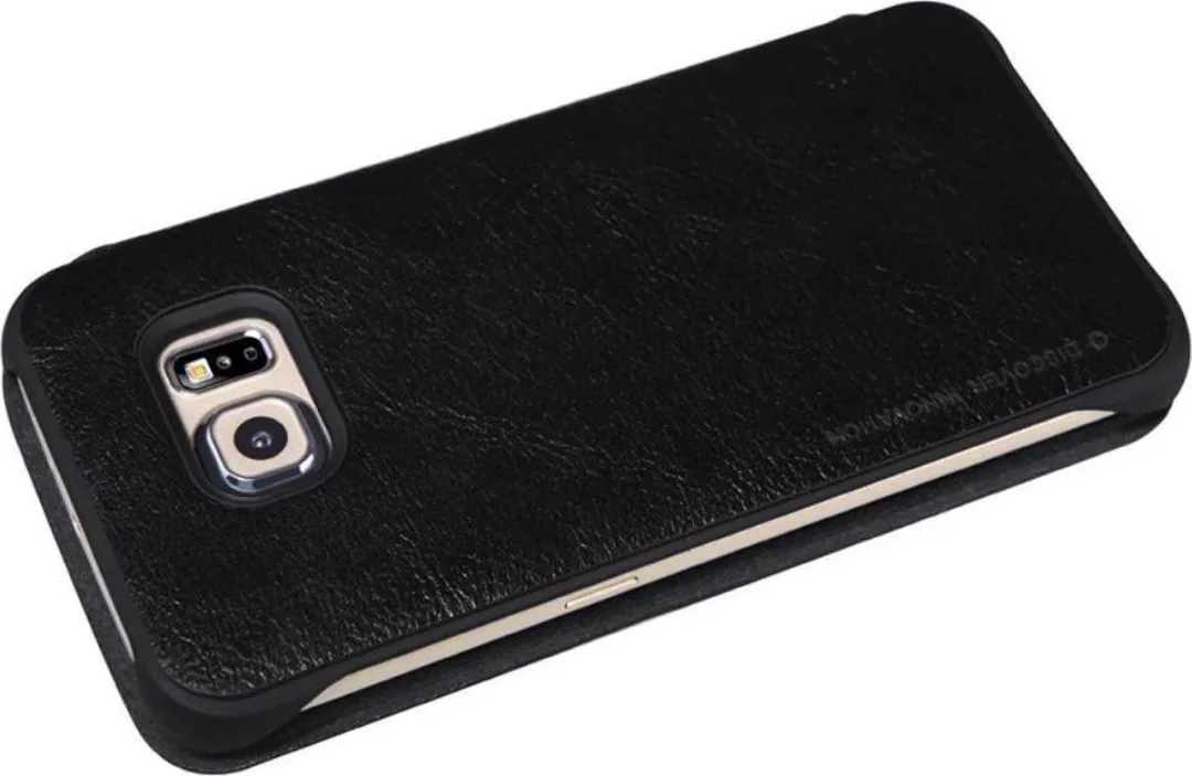 Nillkin Qin Leather Slim Booktype Hoes Samsung Galaxy S6 Edge - Zwart - afbeelding 5 van 6