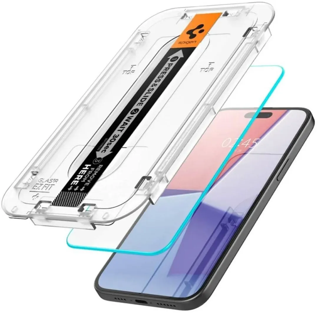 Spigen EZ Fit GLAS.tR AGL06907 Screenprotector - iPhone 15 - Clear
