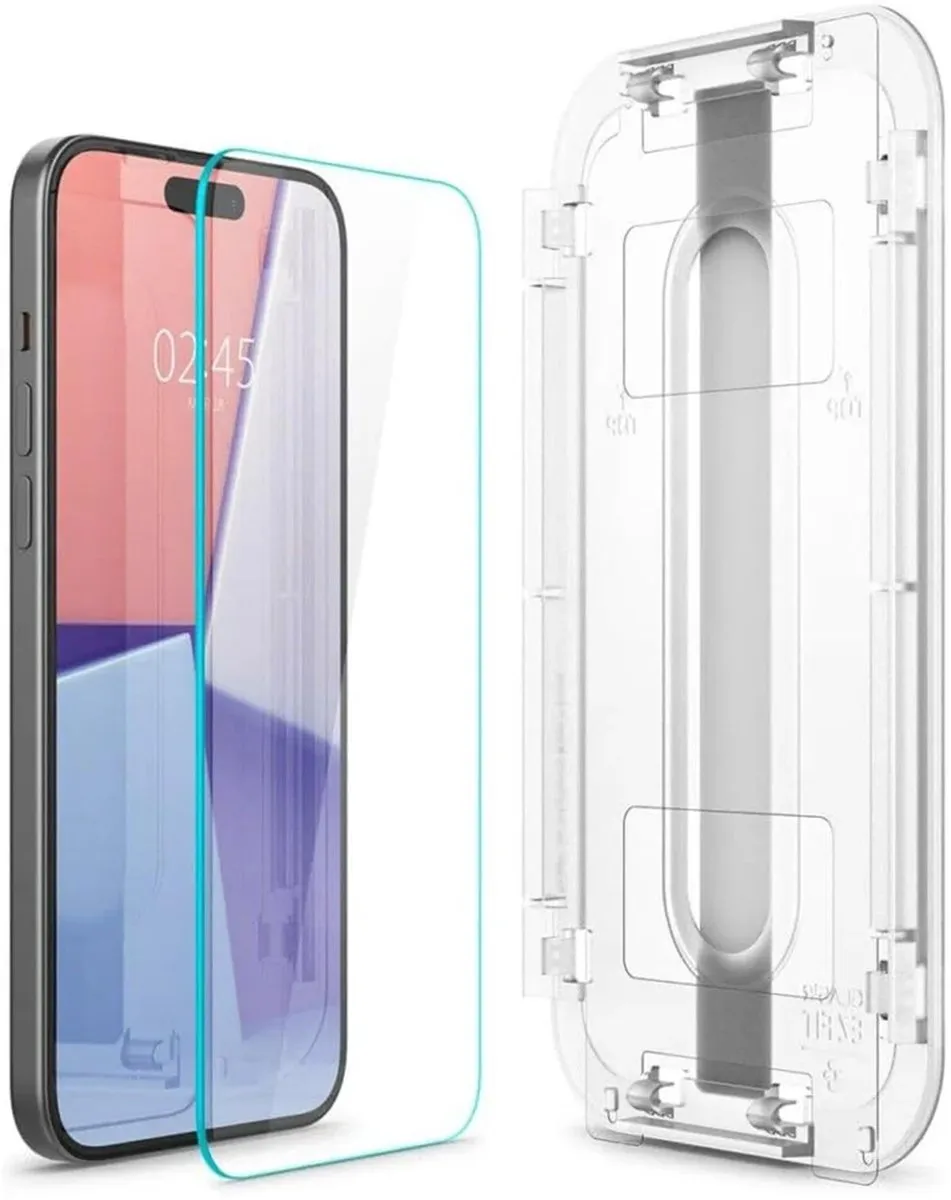 Spigen EZ Fit GLAS.tR AGL06907 Screenprotector - iPhone 15 - Clear