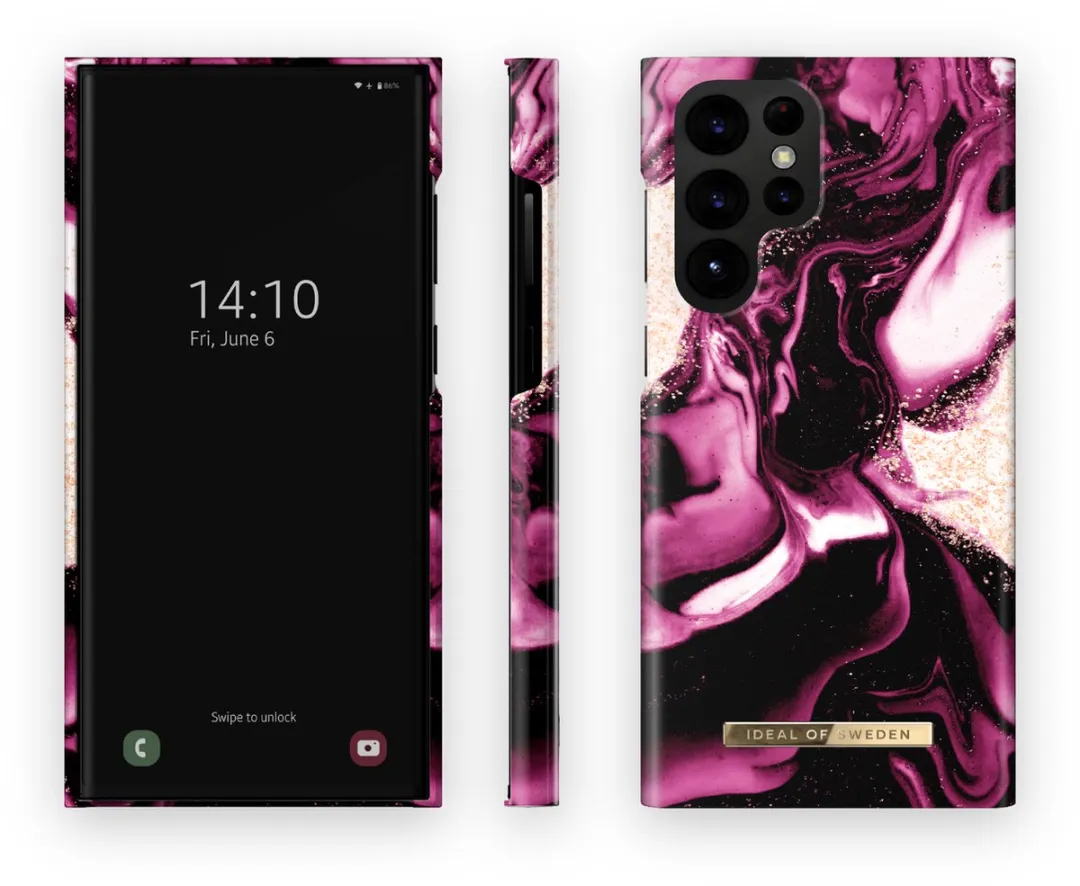 iDeal of Sweden Fashion Case IDFCAW21-S22U-319 - Samsung Galaxy S22 Ultra - Golden Ruby Marble - afbeelding 4 van 4