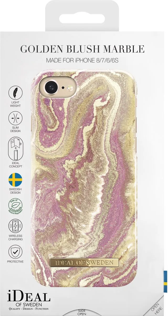 iDeal of Sweden Fashion Case iPhone 8/7/6/6S - Roze Marmer
