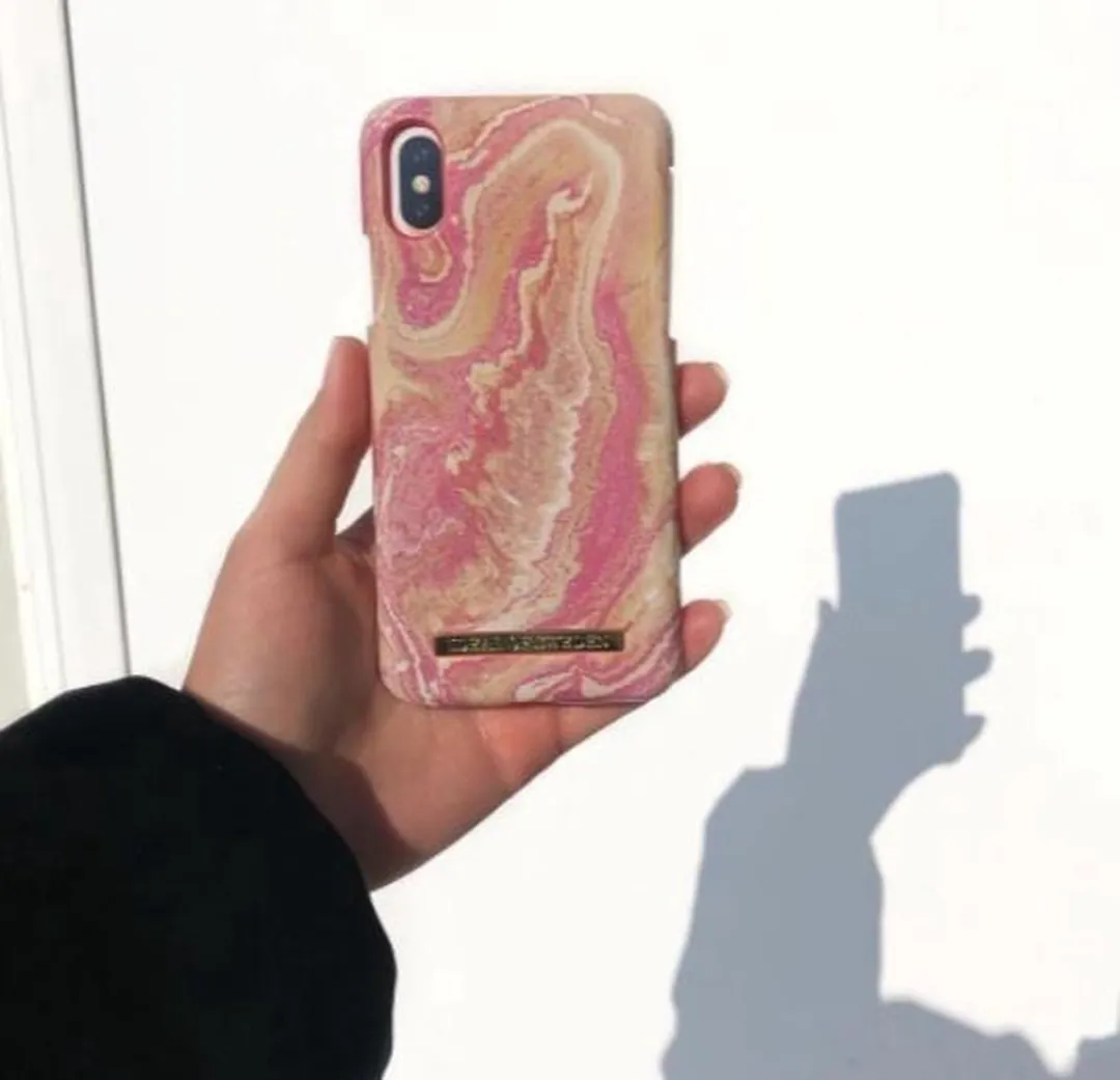 iDeal of Sweden Fashion Case iPhone 8/7/6/6S - Roze Marmer
