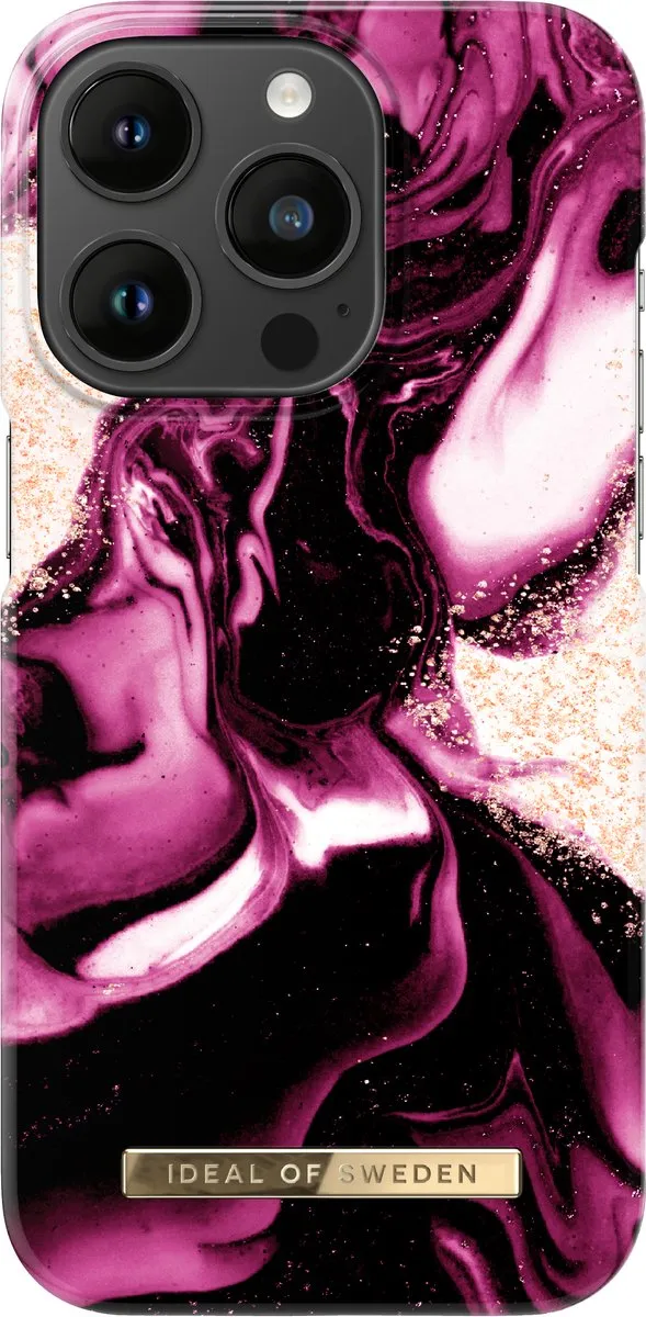 iDeal of Sweden iPhone 14 Pro Hoesje - Golden Ruby Marble