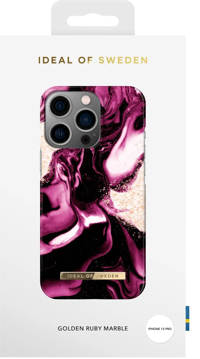 iDeal of Sweden iPhone 13 Pro Backcover - Golden Ruby Marble