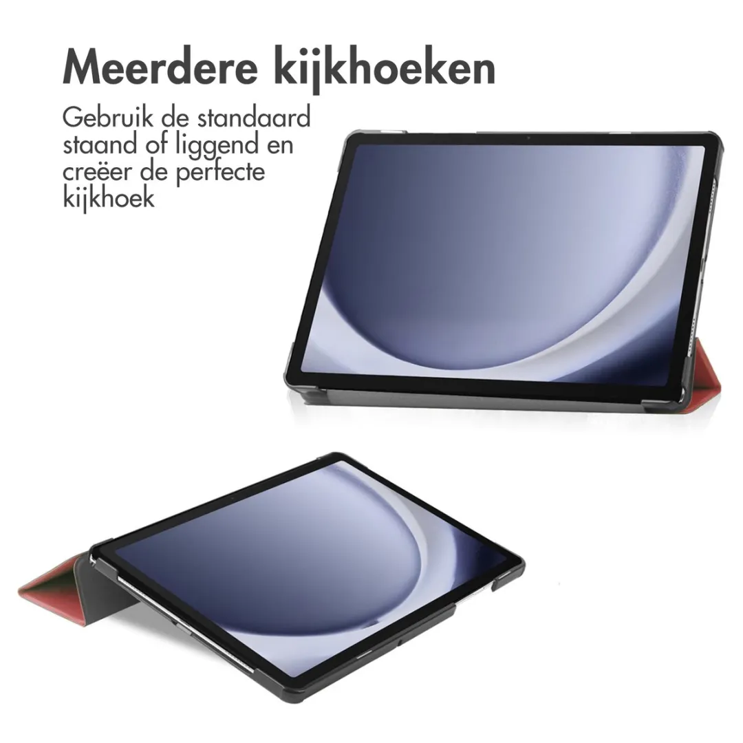 imoshiion Tablethoes Samsung Galaxy Tab A9 Plus - Trifold Bookcase Rood - SH00066635