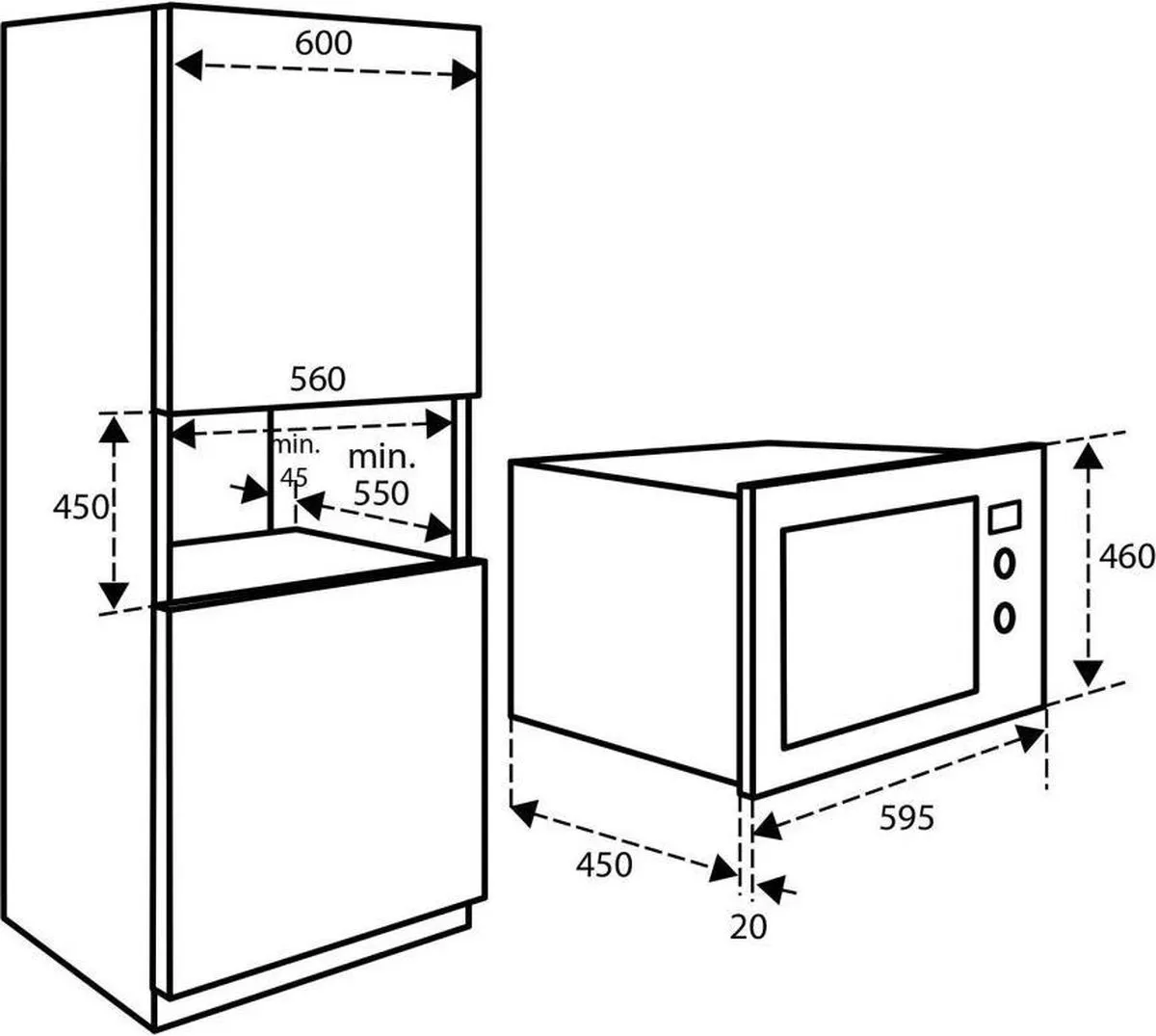 Inventum IMC6125F Inbouw Combi-oven 25L - 900W Magnetron - RVS/Zwart
