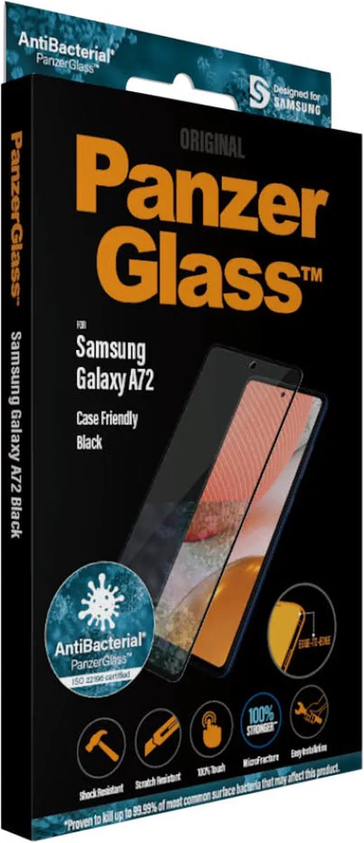 PanzerGlass PZ-7255 Screenprotector - Samsung Galaxy A72 - Zwart