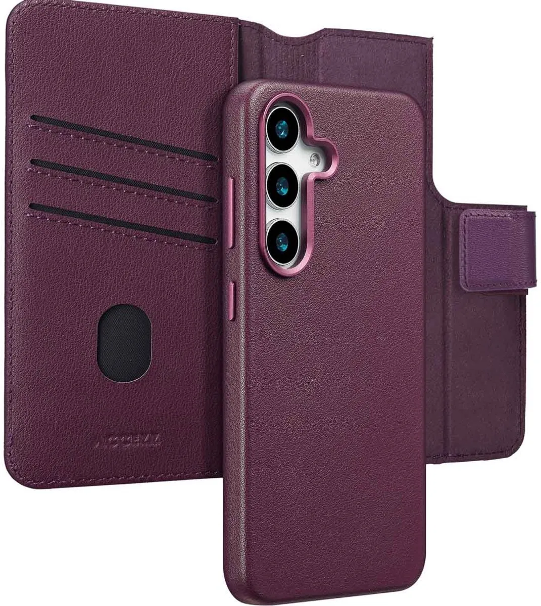 Accezz Galaxy S25 Leather Bookcase Hoesje - Heath Purple