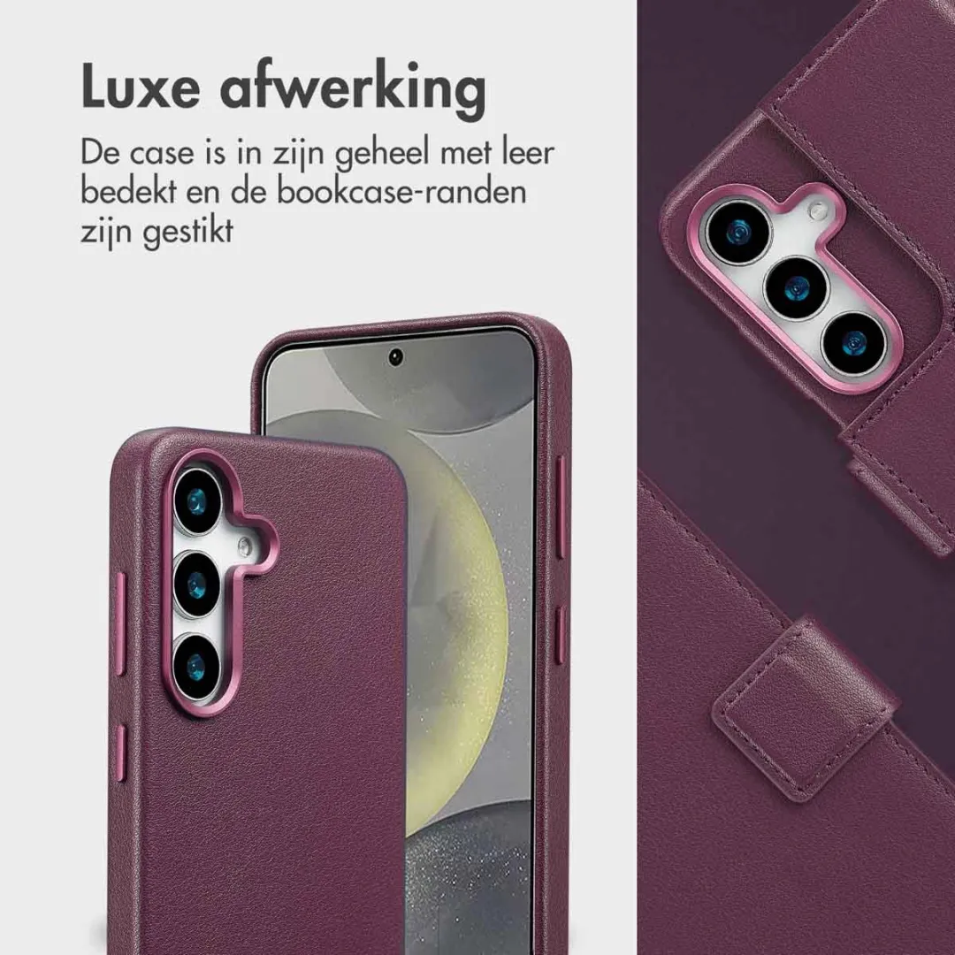 Accezz Galaxy S25 Leather Bookcase Hoesje - Heath Purple