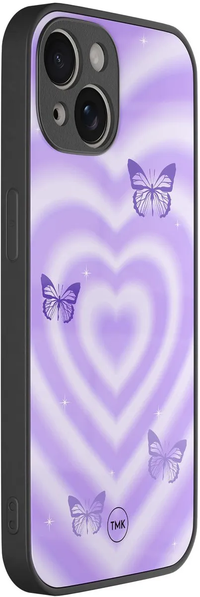 Casevibes iPhone 13 Hoesje - Vlinders Retro Paars