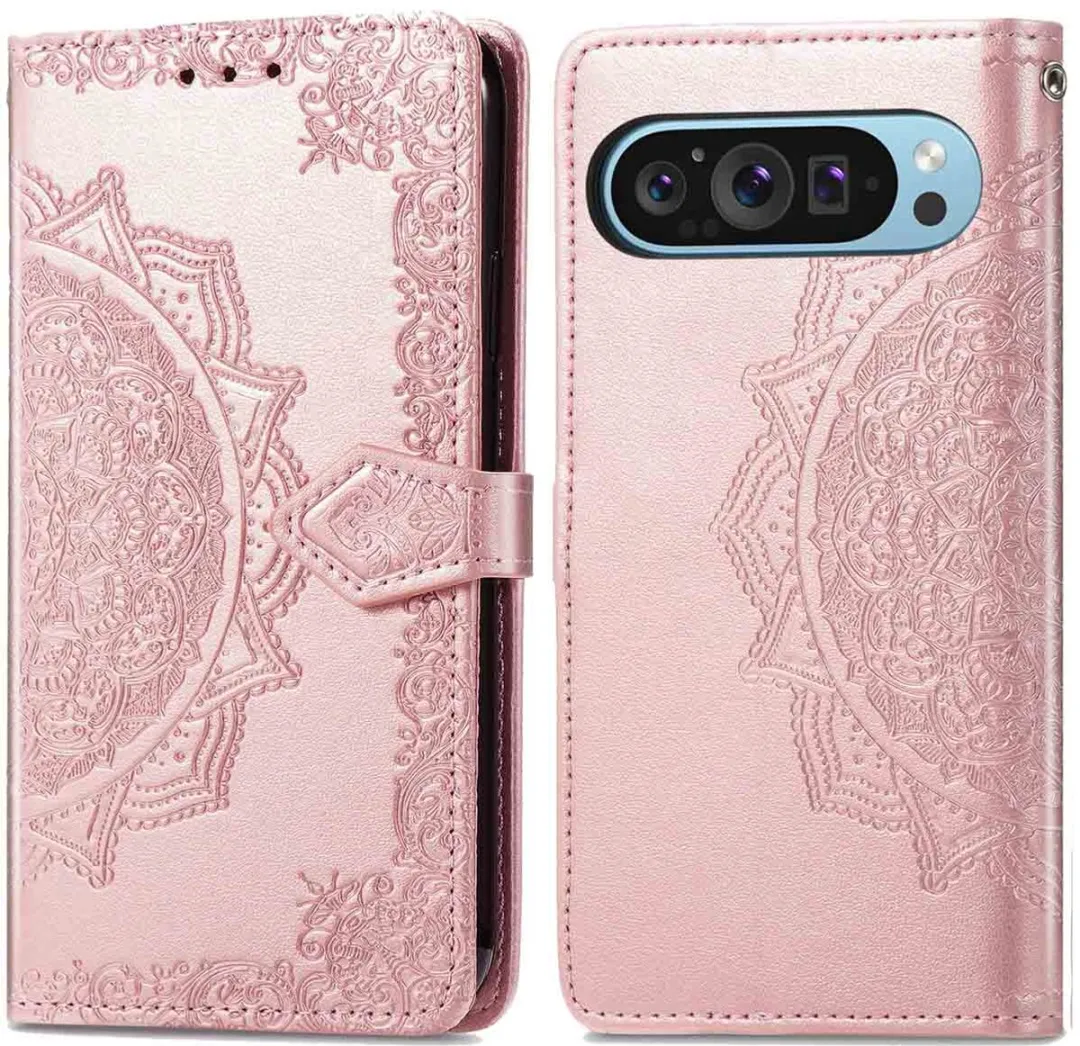 imoshion Hoesje Google Pixel 9 Pro XL Mandala Bookcase - Rosé Goud