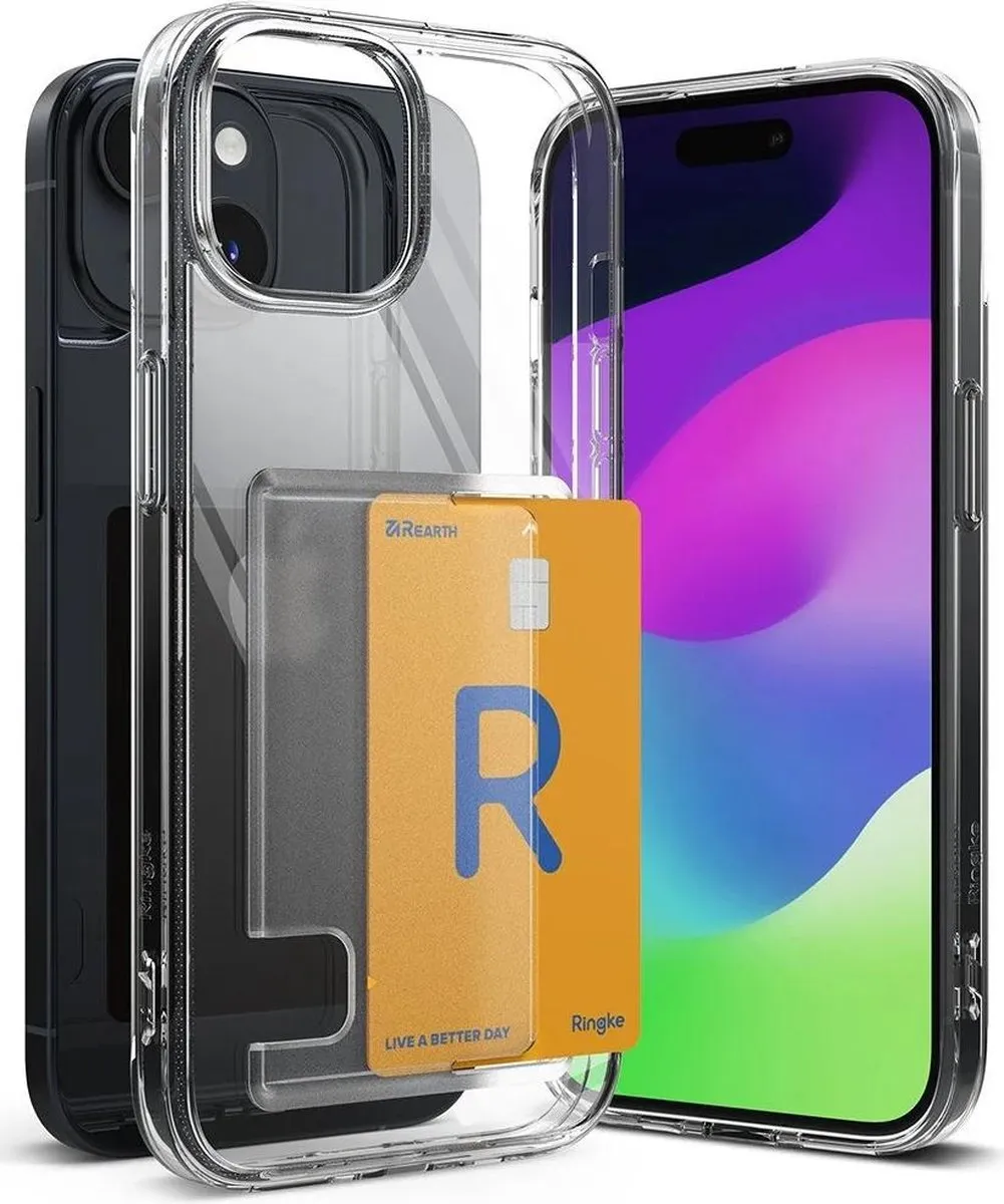 Ringke Fusion Card Hoesje iPhone 15 Plus - Transparant