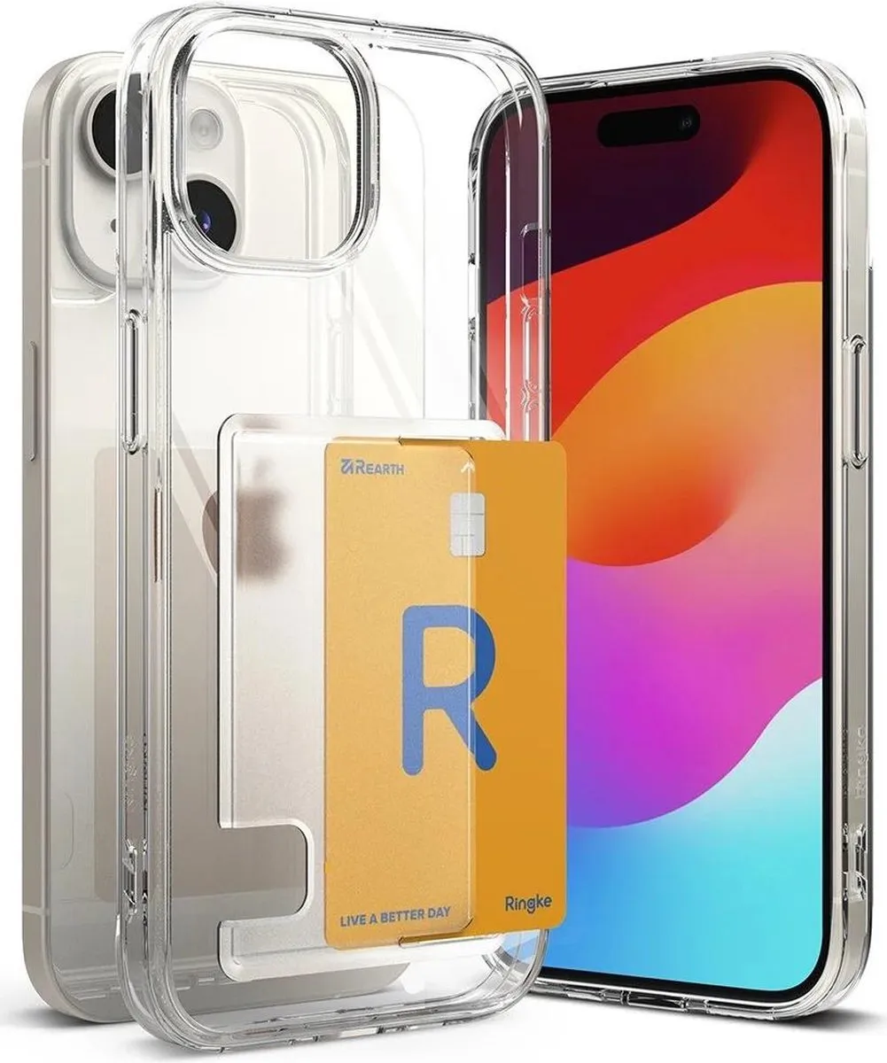 Ringke Fusion Card Hoesje iPhone 15 Plus - Transparant