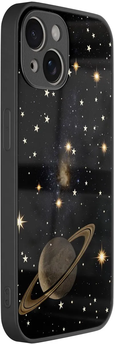 Casevibes iPhone 13 Hoesje - Zwart - Space - TPU Glossy