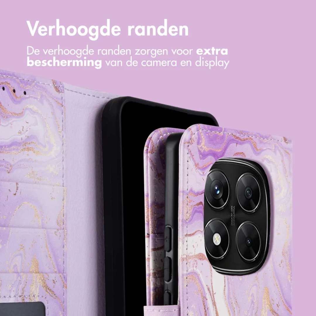 Imoshion Hoesje Xiaomi Redmi Note 14 Pro Plus 5G - Purple Marble - 3 Pasjes - afbeelding 5 van 6