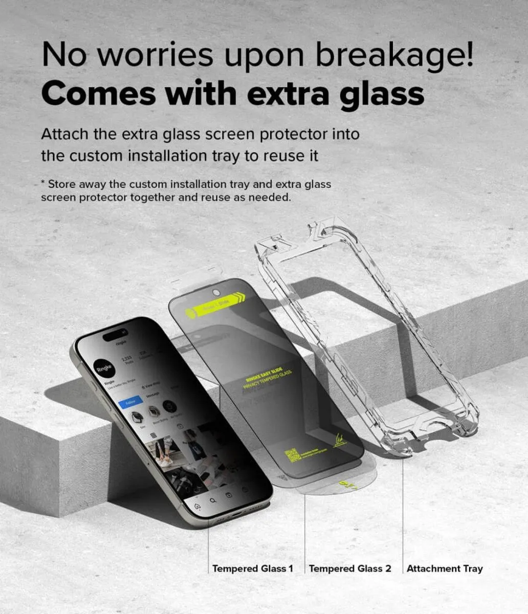 Ringke Easy Slide Privacy iPhone 16 Pro - 2 Stuks