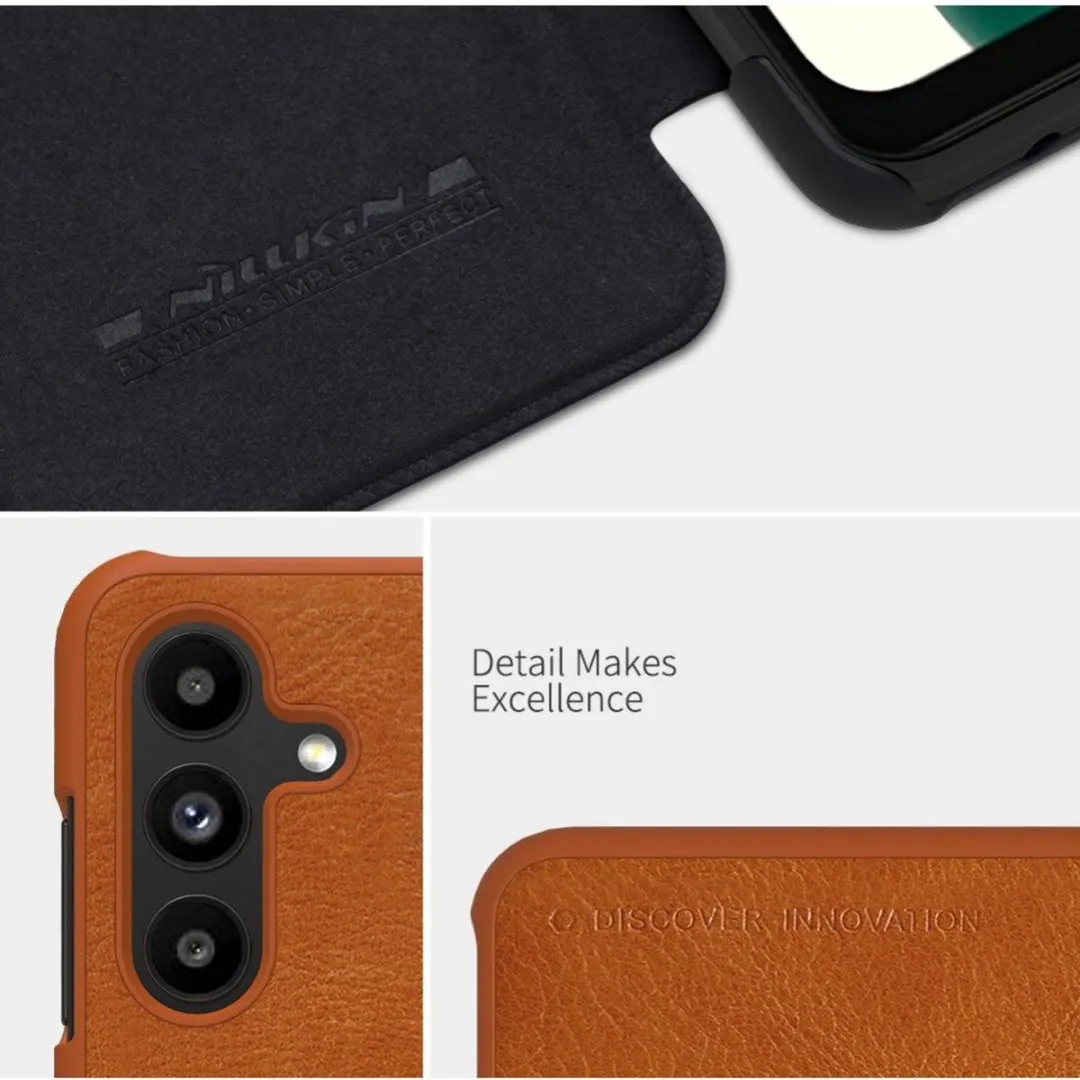 Nillkin Qin Wallet Book Case - Samsung Galaxy A13 5G/A04s - Bruin - afbeelding 6 van 6