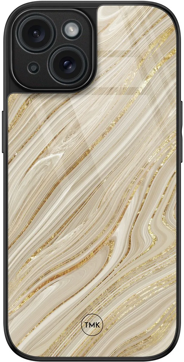 Casevibes iPhone 15 Hoesje Golden Marble